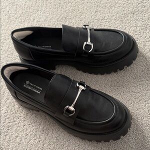 Call It Spring ladies Black Vegan Loafers